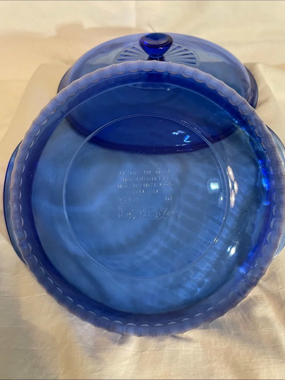 Pyrex Cobalt Blue Glass Covered Casserole